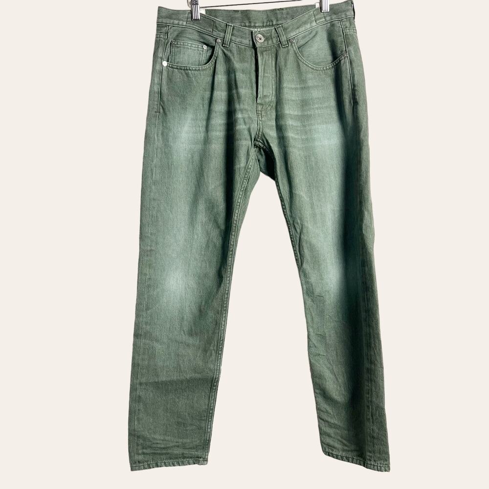Eleventy Platinum Men's Green Straight Leg Denim Jeans Size 33 NWT